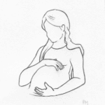 D-tale eigen werk lijntekening Zwanger