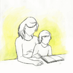 D-tale illustratie Eigen werk aquarel fineliner lijntekening
