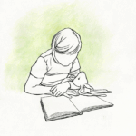 D-tale illustratie Eigen werk aquarel fineliner lijntekening